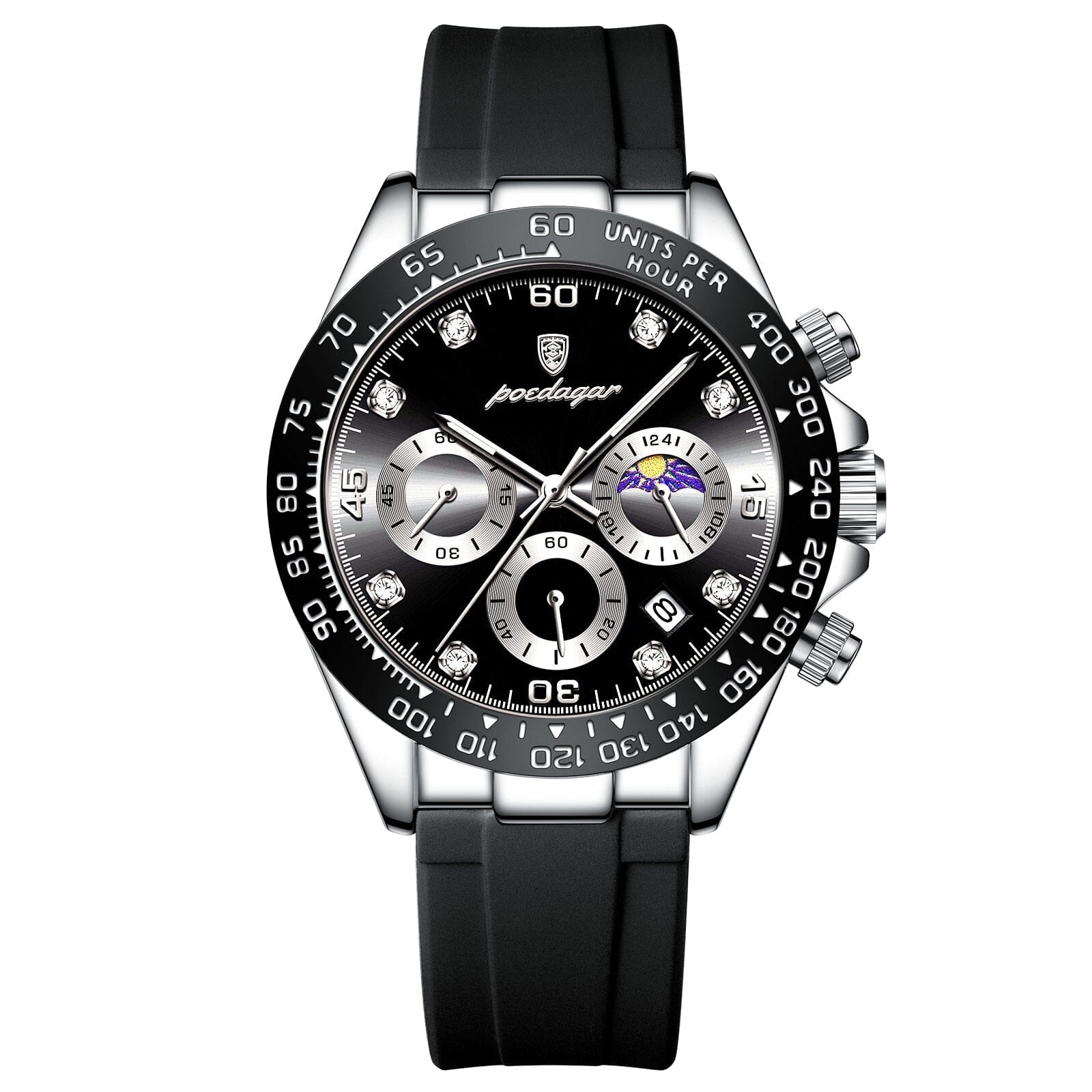 POEDAGAR Watch Chronograph Fase Date - Imagem 1