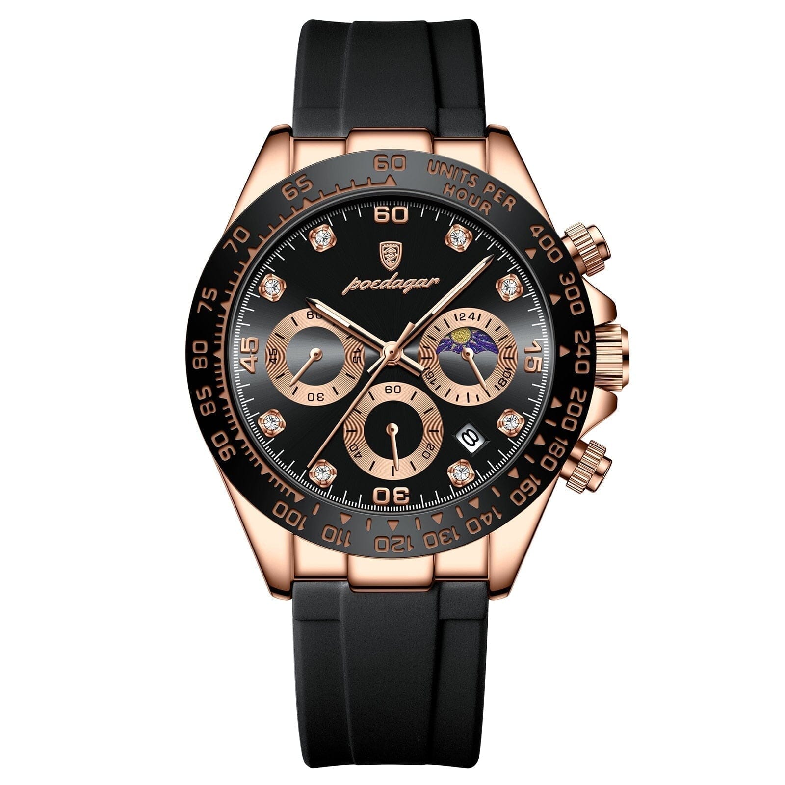 POEDAGAR Watch Chronograph Fase Date - Imagem 3