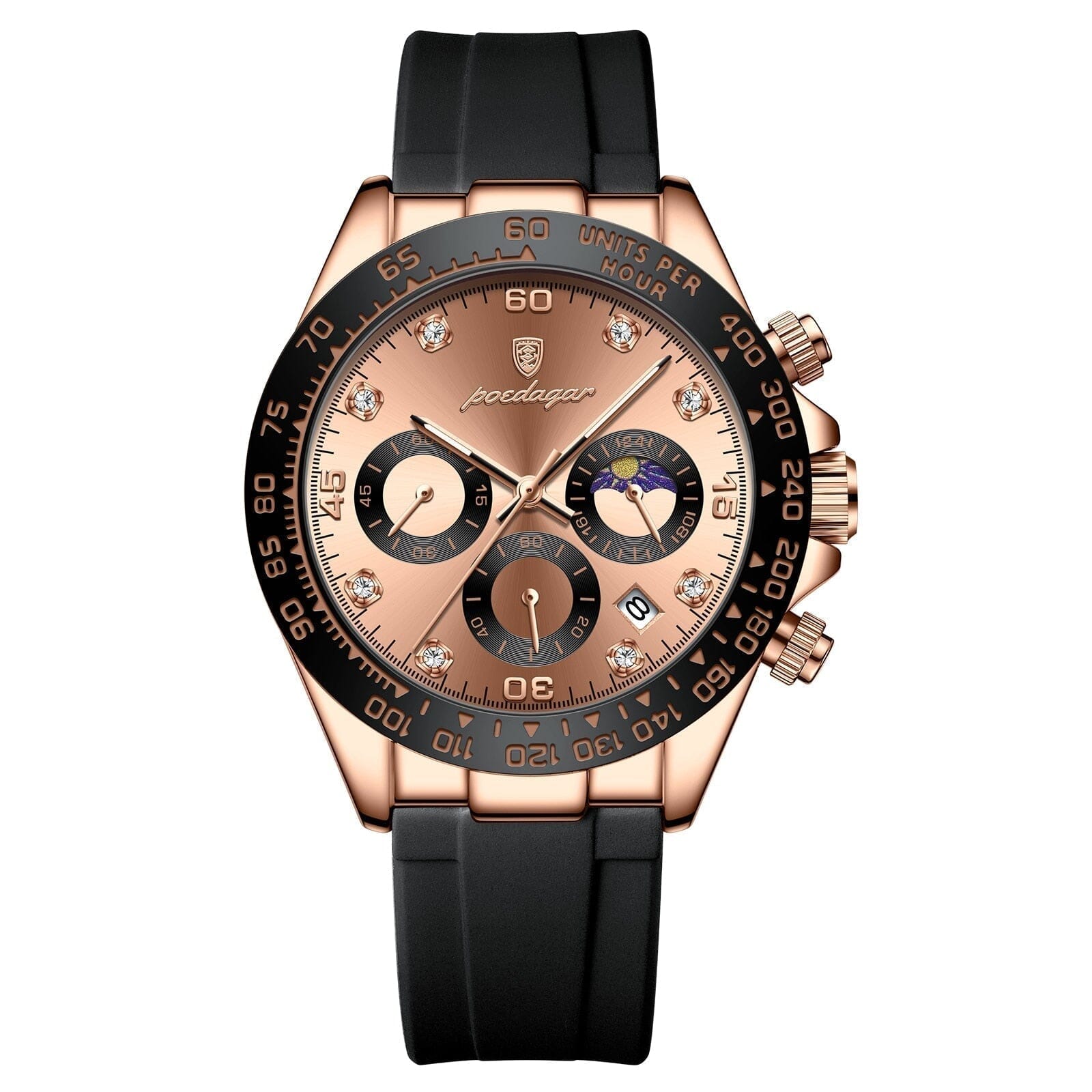POEDAGAR Watch Chronograph Fase Date - Imagem 4