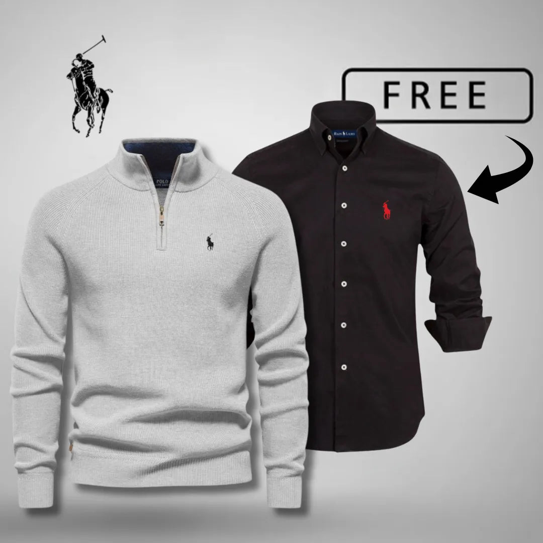 RL Style & Comfort Premium – Half-Zip Jumper + FREE Classic Shirt - Imagem 2
