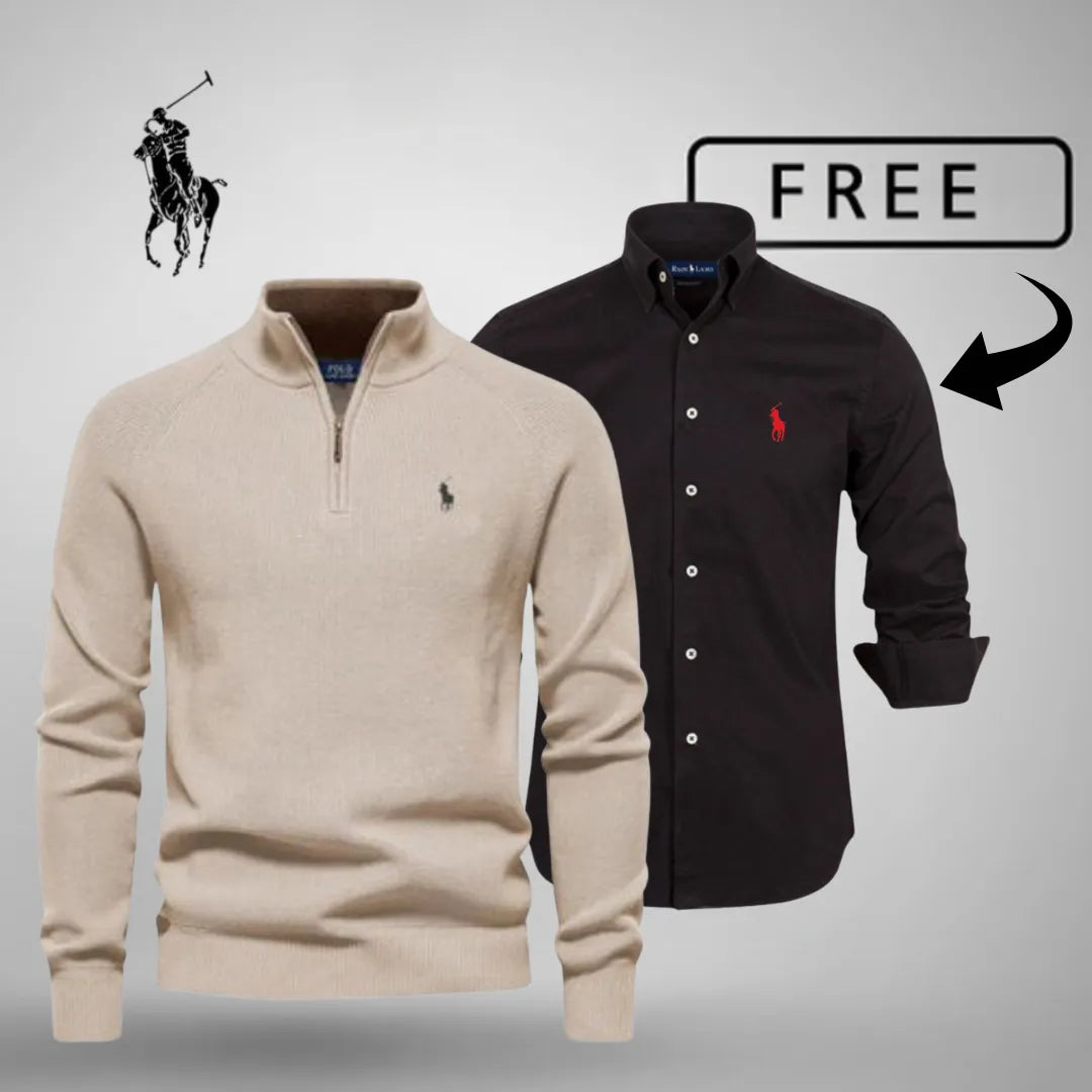RL Style & Comfort Premium – Half-Zip Jumper + FREE Classic Shirt - Imagem 4