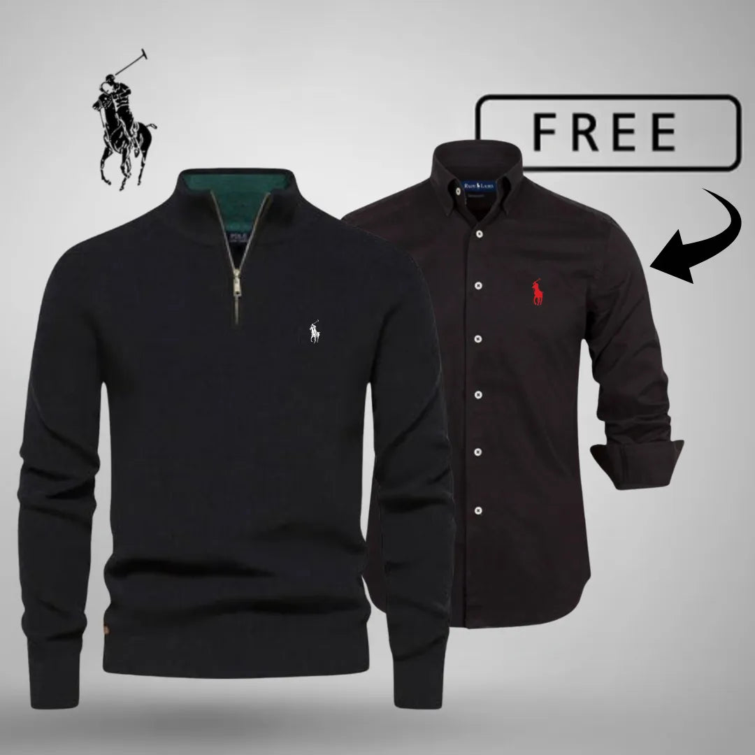 RL Style & Comfort Premium – Half-Zip Jumper + FREE Classic Shirt - Imagem 9